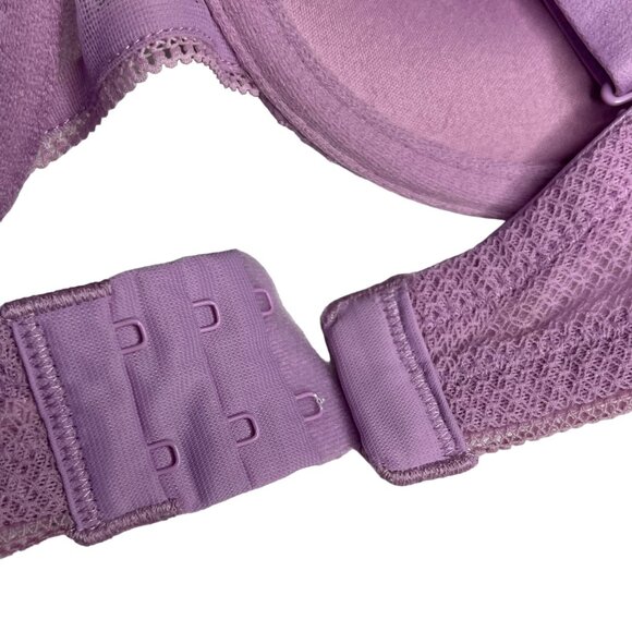 Auden Plunge Coverage Push-Up Bra Padded Lace Lilac Purple Size 34D - Picture 6 of 9